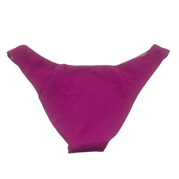 J Crew‎ Curved Waist Bikini Bottom Fuchsia Cheeky Size Medium BC125 New - Picture 2 of 5